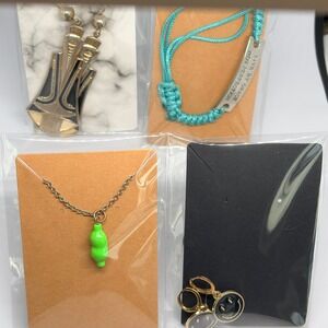 8pc Mixed Jewelry Lot Earrings Necklace Bracelet Boho Rhinestone Pendant Boho